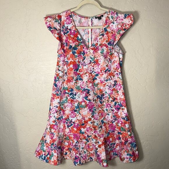 J.Crew Mercantile Floral Ruffle Flutter Cotton Dress women’s size 6. - Picture 1 of 8
